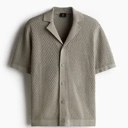 H&M Regular Fit Textured-Knit Resort Shirt image 5