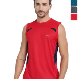 FTX Pack Of 4 Colourblocked Round Neck T-shirts-picture-31