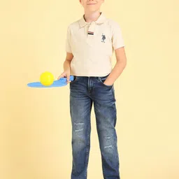 U.S. Polo Assn. Kids Boys Relaxed Fit Low Distress Light Fade Jeans-image-68