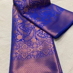 CaniBani Paisley Zari Silk Blend Banarasi Saree image 2