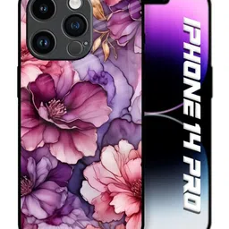 QRIOH Floral Printed iPhone 14 Pro Back Case Mobile Accessories image 3