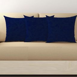 Trance Home Linen Navy Blue Set of 3 Square Cushion Covers-picture-14