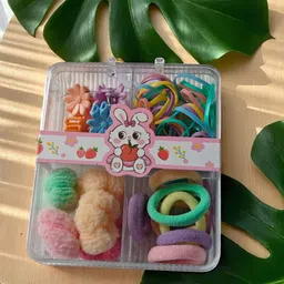 LYTIX Girls Pack Of 30 Soft Elastic Bands Hair Ties & Mini Claw Clips - Assorted-picture-12