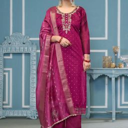 MANVAA Geometric Woven Design Beads And Stones Unstitched Dress Material-picture-33