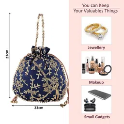 Kuber Industries Set Of 3 Embroidered Potli Clutch image 5