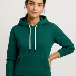 JUNEBERRY Women Solid Full Sleeves Hooded Sweatshirt-image-42
