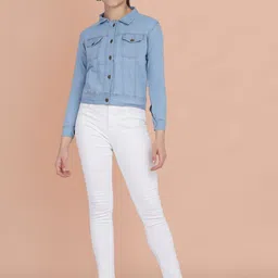 BUY NEW TREND Women Lightweight Denim Jacket image 4