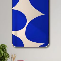 SAF Blue & White Abstract Printed Wood Wall Art-image-114