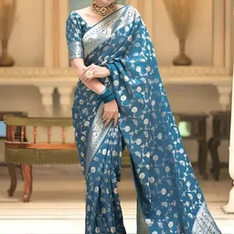 priyashi Ethnic Motifs Zari Art Silk Handloom Banarasi Saree image 3