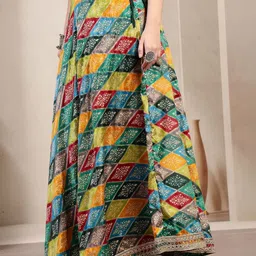 Moda Rapido Bandhani Printed Maxi Flared Skirt image 5