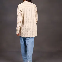 THE BEHRUZ THEORY Organic Cotton Top & Oversized Shirt With Relaxed Fit Trousers image 3