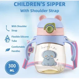 Magic Pebbles Printed Anti-Spill Soft Silicone Straw Baby Sippers-300ml image 5