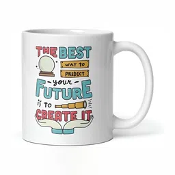 Mr UVD White & Blue Typography Printed Ceramic Glossy Mug - 350 ml-picture-18