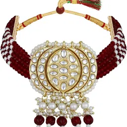 Jazz and Sizzle Gold-Plated Kundan-Studded & Beaded Jewellery Set image 2