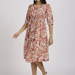 MeeMee Print Applique Maternity Fit & Flare Midi Dress image 4