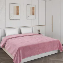 Monte Carlo Pink & White Printed 1000 GSM Heavy Winter Double Bed Blanket-image-34