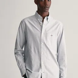 GANT Men Vertical Striped Button-Down Collar Cotton Casual Shirt-picture-19