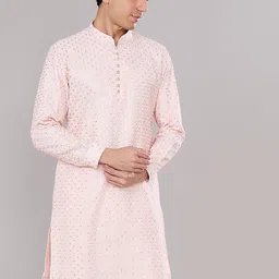 RNG Safawala Geometric Embroidered Sequinned Raw Silk Straight Kurta With Trousers image 4