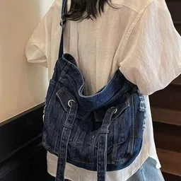 CORSICA Women Blue Structured One Handle PU Sling Bag image 4