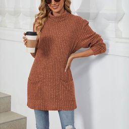 HERE&NOW Women Copper Longline Pullover Sweater-picture-34