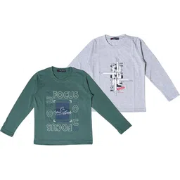 NeuVin Kids Pack of 2 Typography Printed Round Neck T-shirts-picture-31