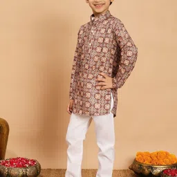BT DEZINES Boys Ethnic Motifs Printed Regular Kurta with Pyjamas image 2