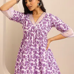 Libas Women Ethnic Motifs Printed Empire A-Line Kurta & Palazzos With Dupatta image 5