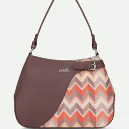 ZOUK Tidal Wave Printed Leather Structured Handheld Bag-image-50
