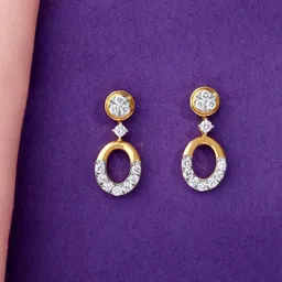GIVA Women 18KT Gold Orb Lab Grown Diamond Earrings-picture-16