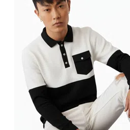 Try This Colourblocked Polo Collar Regular Sleeves T-shirt-image-33