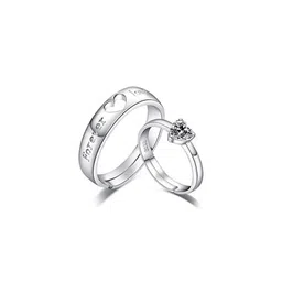 Teeragaj Set Of 2 Stone-Studded Heart Wrap Adjustable Finger Rings-picture-31