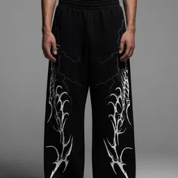 GENRAGE Unisex Graphic Printed Pure Cotton Baggy Track Pants image 3
