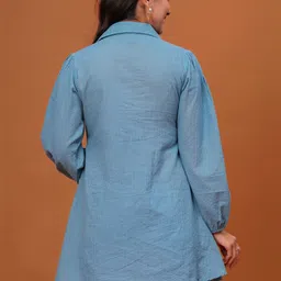 PINGAKSH Striped Bishop Sleeves Cotton Top image 2