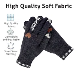 LOOM LEGACY Women Patterned Acrylic Touchscreen Gloves image 3