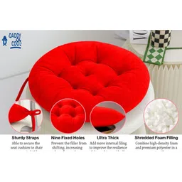 DADDY COOL Set Of 2 Red Round Chair Pads image 3