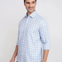 ColorPlus Men Comfort Fit Checked Spread Collar Cotton Casual Shirt image 5