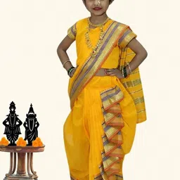 Mom and Me Girls Art Silk Sarees-image-64