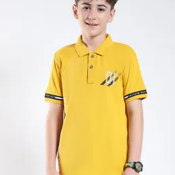 Monte Carlo Boys Typography Printed Pure Cotton Polo Collar T-shirt-picture-40