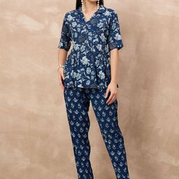 all about you Printed Pure Cotton V Neck Top With Trousers Co-Ords Set-picture-17