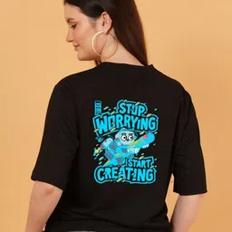 Kushi Flyer Women Pack of 2 Bugs Bunny Graphic Printed Round Neck T-shirts image 5