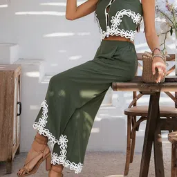 MIAKEE Self-Designed V-Neck Top & Palazzos Co-OrdsSet image 5