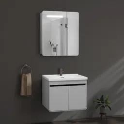 plantex Vanity for Bathroom/Cabinet with Wash Basin & Mirror/Bathroom Organizer- NZBC-40 Wall Hung Basin-picture-17