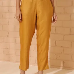 Fabindia Women Solid Pleated Trousers-image-88