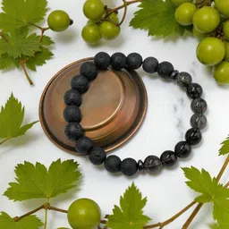 Gems Guru Unisex Grey Metal Crystals Drawstring Bracelet image 4