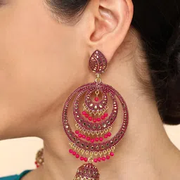 ANTICO Gold-Plated Circular Jhumkas Earrings image 4