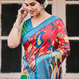ALMAARI FASHION Ethnic Motifs Woven Design Art Silk Banarasi Saree image 2