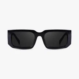 Being Better Unisex Black Lens & Black Rectangle Sunglasses with image 3