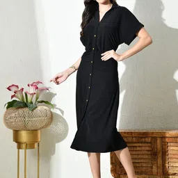 Ikonic klaer Colourblocked Fit & Flare Midi Dress image 4