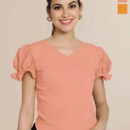 Mast & Harbour Women Pack of 2 Puff Sleeves Peplum Top-picture-26