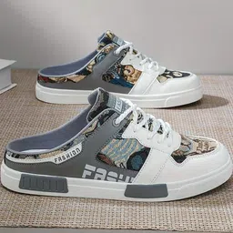 blue pop Men Perforations Slip-On Sneakers image 4